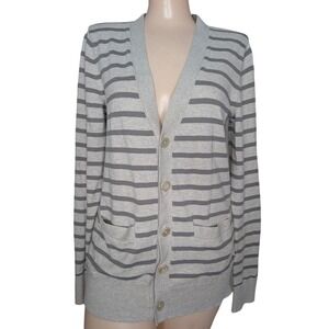 AEO Striped Knit Cardigan Sweater Women Small Y2K Preppy Academia Grandpa Cozy